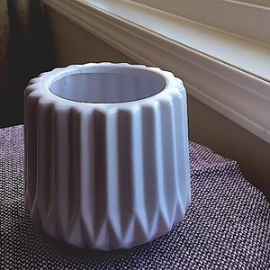vase pot or planter White geometric ceramic Scandinavian minimalist decor